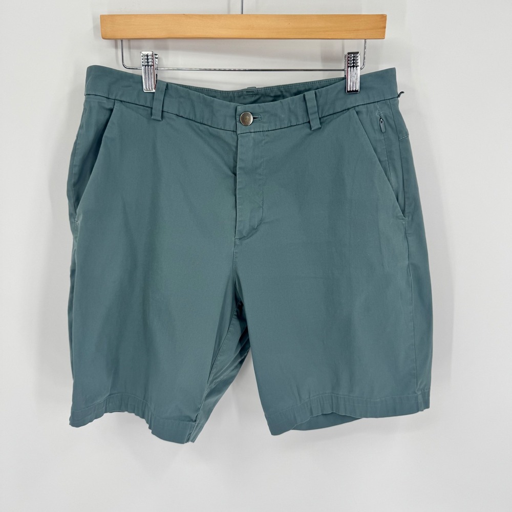 Lululemon Commission Short Men 32 Blue Green Technical Cotton Blend